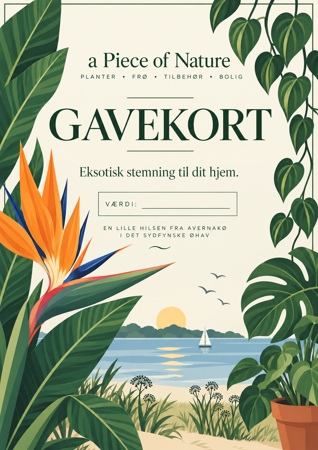 Gavekort til a Piece of Nature i temaet eksotiske planter