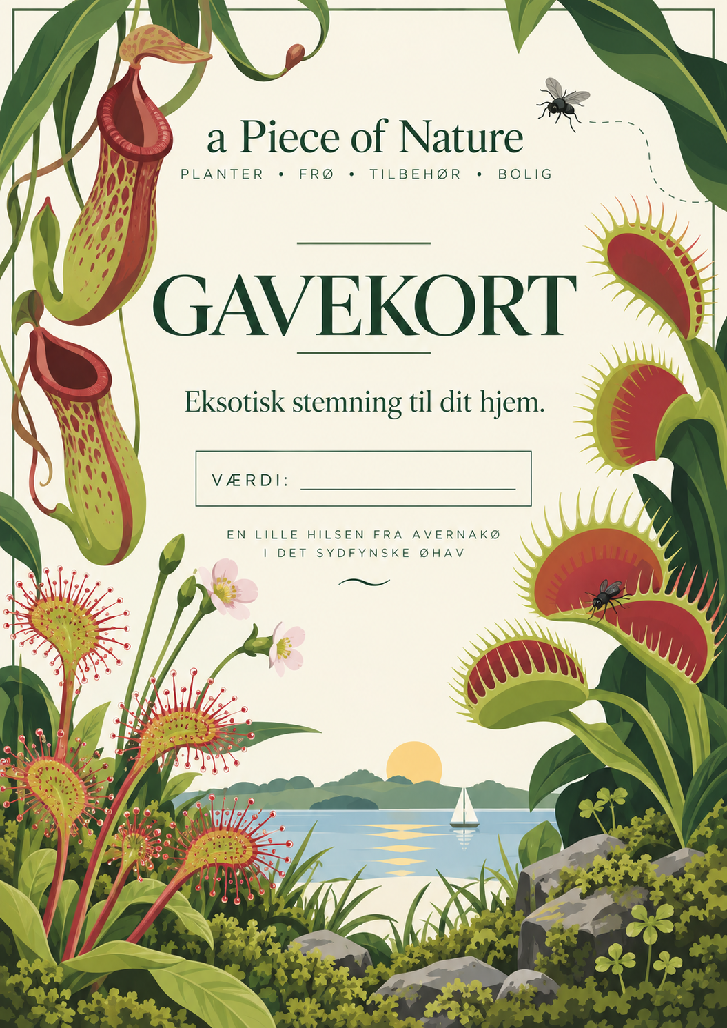 Gavekort til a Piece of Nature med Kødædende plante tema