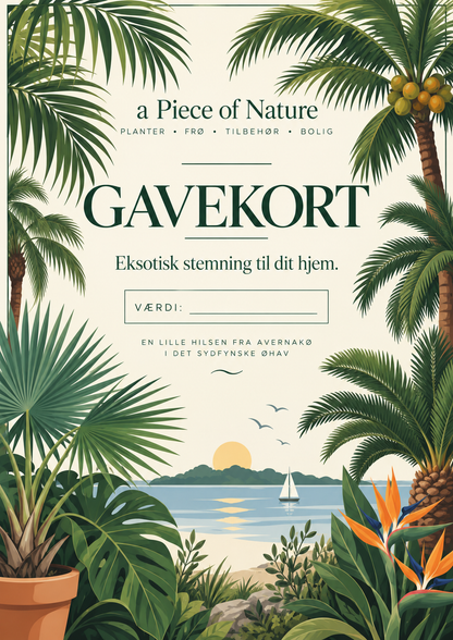 Gavekort til a Piece of Nature med Palmetema