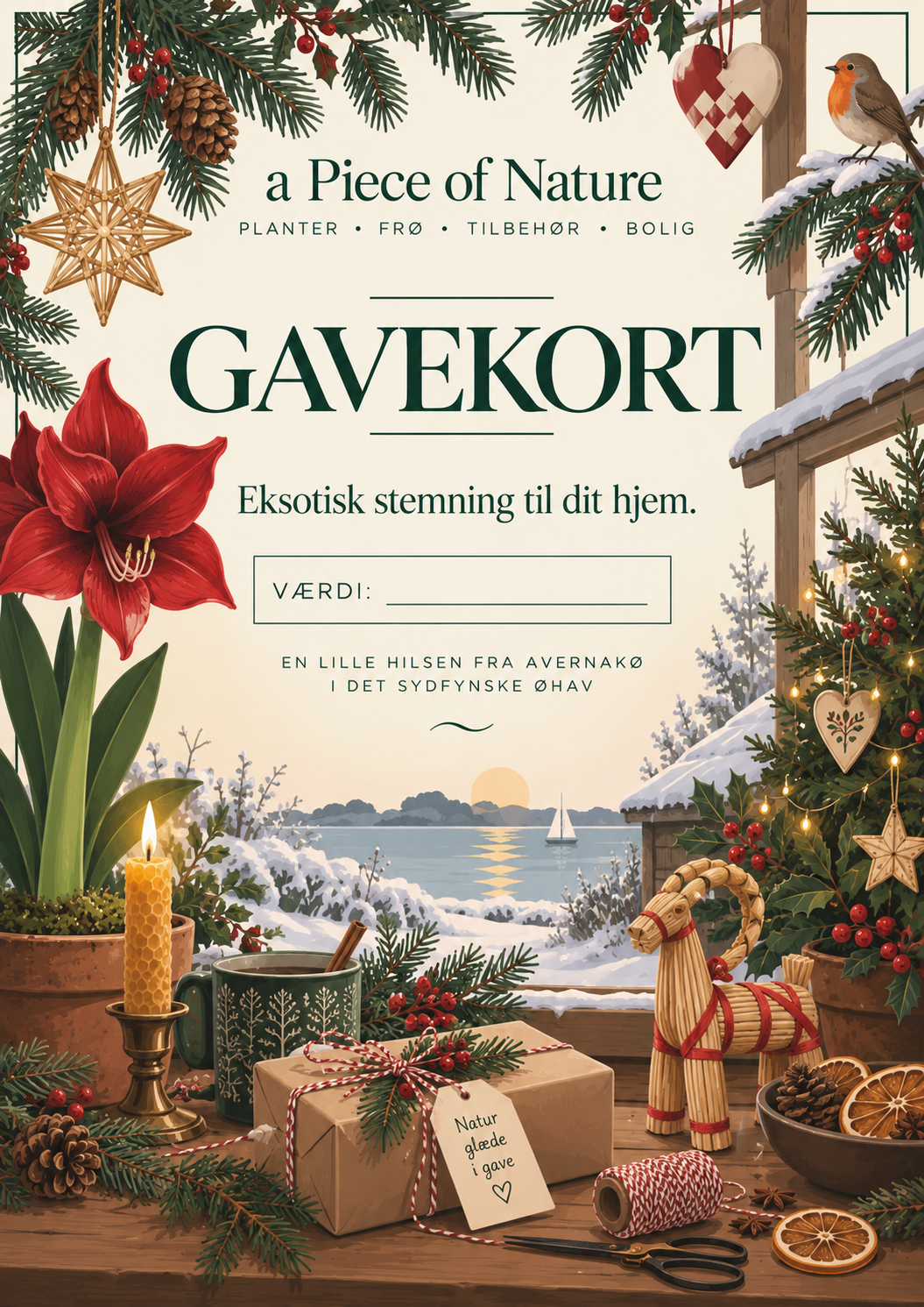 Gavekort med juletema til a Piece of Nature