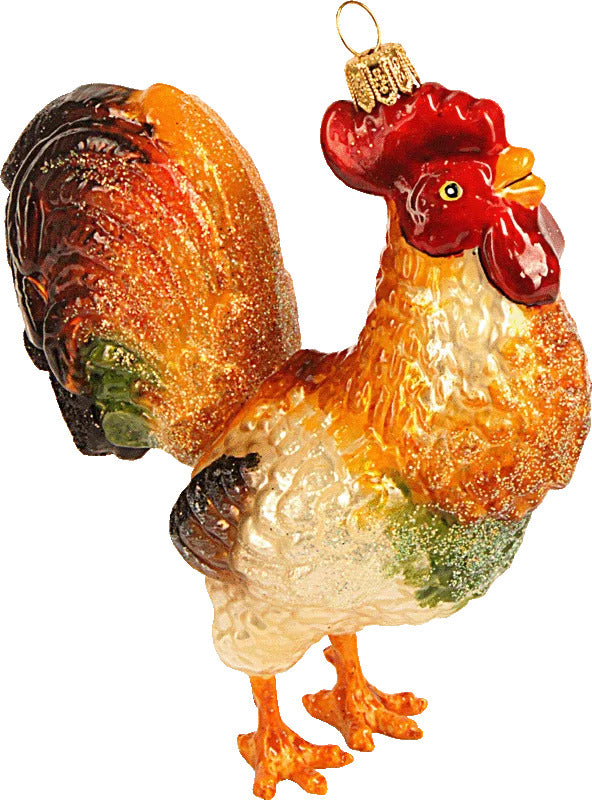 Hane julekugle på hvid baggrund