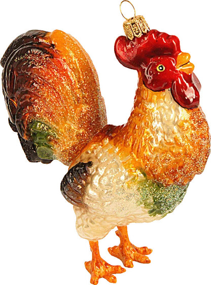 Hane julekugle på hvid baggrund