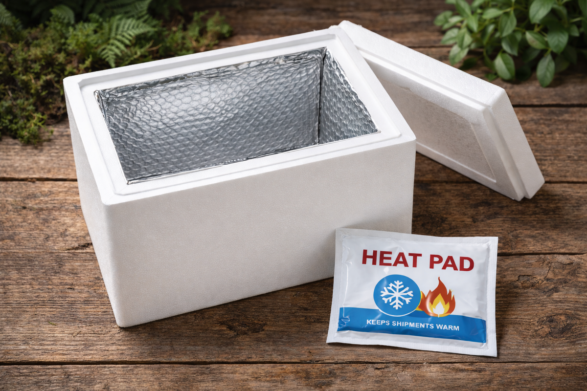 Termoboks og heatpad til forsendelser om vinteren